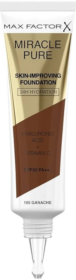 Max Factor „Miracle Pure“ vitamino C vidutinio atspalvio kreminis makiažo pagrindas, 105 Ganache, taip, 30 ml