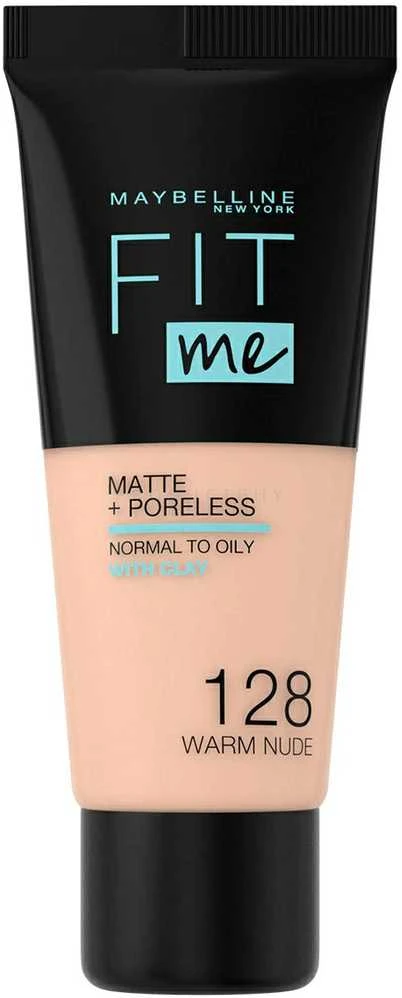 Makiažo pagrindas Maybelline Fit Me Matte+Poreless (128 Warm Nude) 30ml