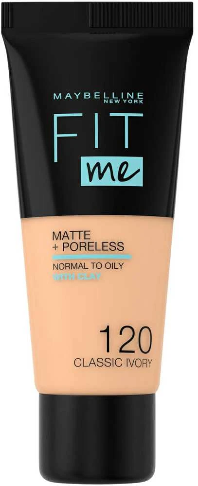 Makiažo pagrindas Maybelline Fit Me Matte+Poreless (120 Classic Ivory) 30ml