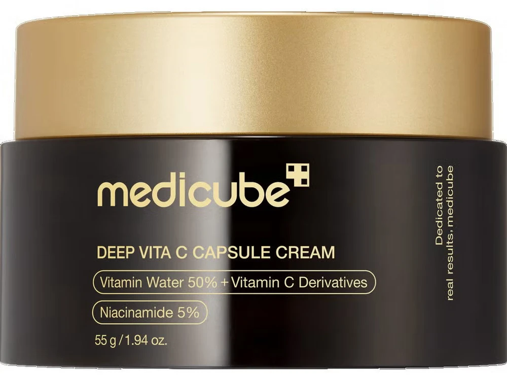 Medicube - Deep Vita C Capsule Kreminis - Brightening and Firming Face Kreminis - Skaistinantis ir stangrinantis veido kremas, 55 g
