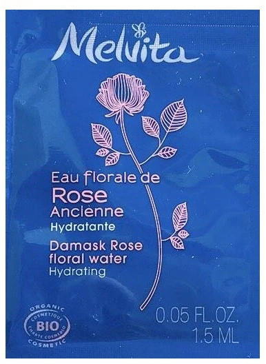 Melvita, Damasko rožė, ekologiškas, drėkinamasis, gėlių Vanduo, veidui - kaklui, 1,5 ml *Mėginys