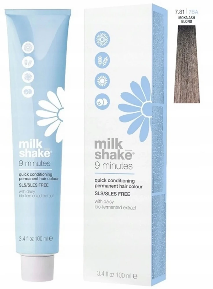 Milk Shake 9 Minutes Permanent Hair Dye 7.81 Ash Blond Mocha, 100 ml