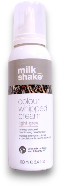 Kondicionuojančios dažomosios putos MILK SHAKE Colour whipped cream ,,Light grey", 100m