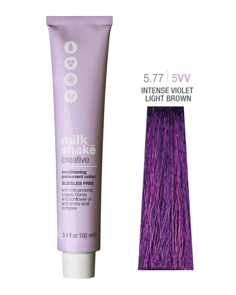 Milk Shake Milk_Shake Creative Permanent Color 5.77 Intense Violet šviesiai rudas, 100 ml