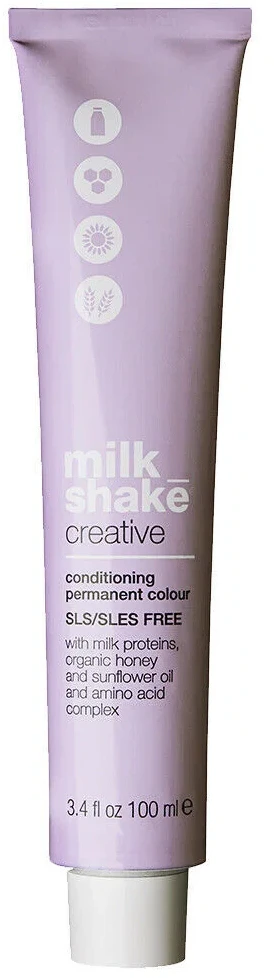 „Milk Shake Creative“ ilgalaikiai plaukų dažai be SLS/SLES, 6.546MC, tamsiai blondinė vario raudonmedžio spalva, 100 ml
