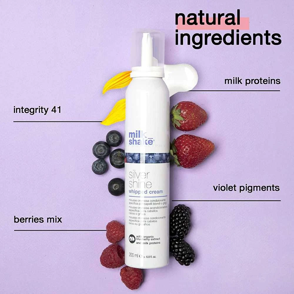 Kondicionuojančios putos šviesiems ir žiliems plaukams Milk_Shake Silver Shine Whipped Cream, 200 ml