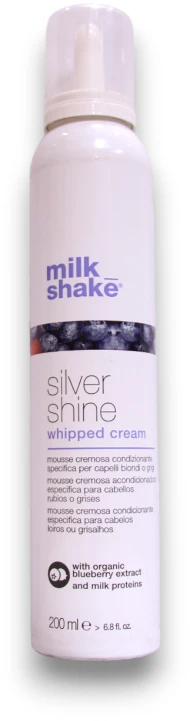 plaukų putos šviesiems ir žiliems plaukams Milk shake Sidabrinis Shine Whipped Creamy Conditioning Mousse 200ml
