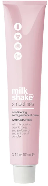 „Milk Shake Smoothies“ pusiau ilgalaikiai plaukų dažai 10.08 Natūrali „Moka Platinum“ šviesiausia blondinė, 100 ml