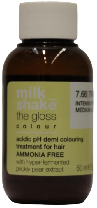 Milk Shake The Gloss Acidic pH Demi-Permanent Hair Dye 7.66 Intense Raudona Medium Skirtas šviesiems plaukams, 60 ml