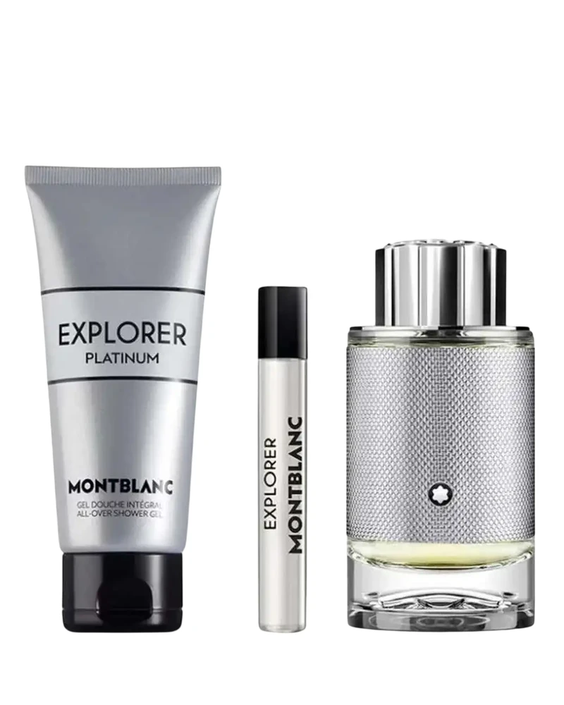 Mont Blanc rinkinys MONT BLANC Explorer Platinium EDP purškiklis 100ml + MINIATURA EDP 7,5ml + DUŠO ŽELĖ 100ml