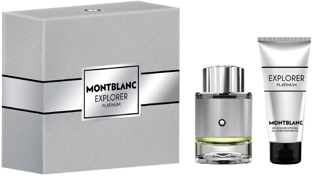 Mont Blanc rinkinys MONT BLANC Explorer Platinium EDP purškiklis 100ml + MINIATURA EDP 7,5ml + DUŠO ŽELĖ 100ml