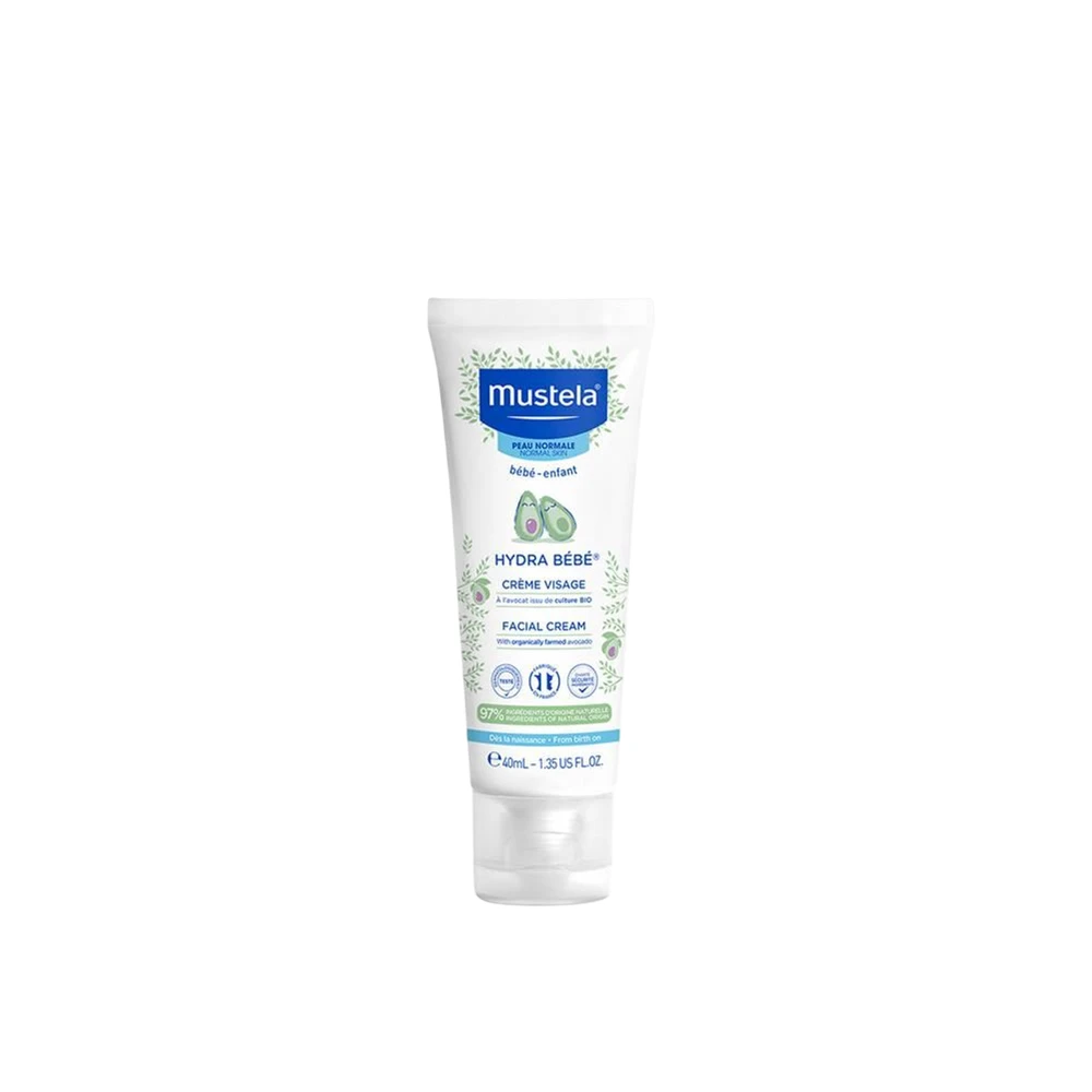 Mustela Hydra Bébé® Facial Kreminis veido kremas vaikams, 40 ml