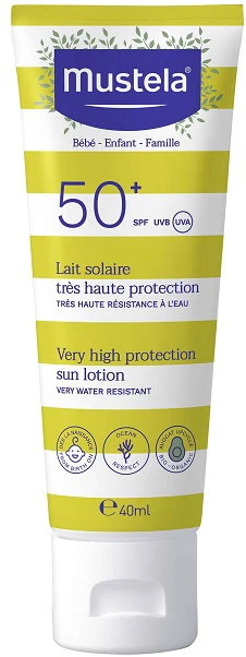 Mustela Baby Spf50+ Very High Protection Sun Lotion itin aukštos apsaugos nuo saulės losjonas kūdikiams 40ml