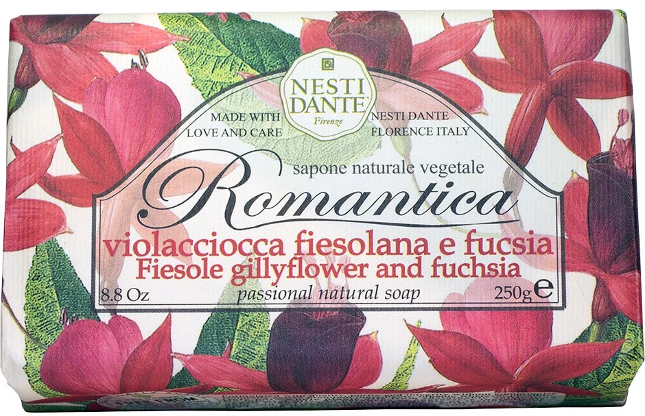 Nesti Dante Romantica natūralus muilas Gillyflower & Fuchsia 250 g