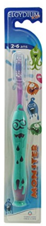 New Brand Elgydium Elgydium Kids Monsters dantų šepetėlis 2-6 metų 1 vnt.