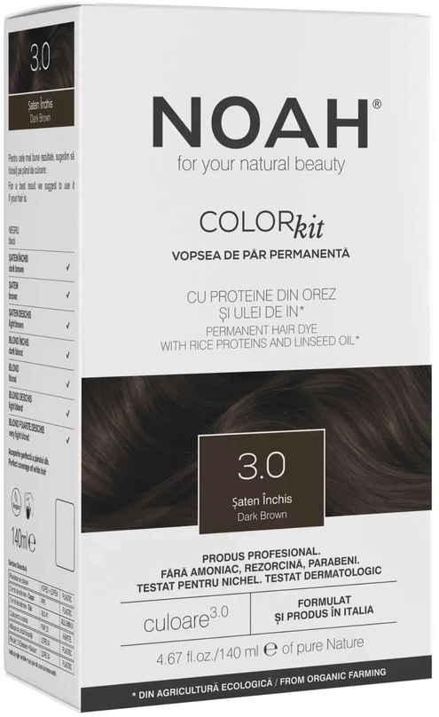 Noah Permanent Hair Dye 3.0 Dark Brown Ilgalaikiai plaukų dažai, 140 ml