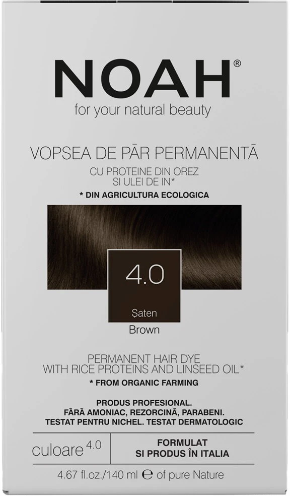 Noah Permanent Hair Dye 4.0 Brown Ilgalaikiai plaukų dažai, 140 ml