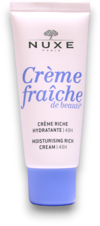 NUXE 48 val. drėkinantis tirštos konsistencijos kremas sausai ir labai sausai odai „Crème Fraîche® de Beauté 48H Moisturizing rich cream for dry skin“, 30 ml