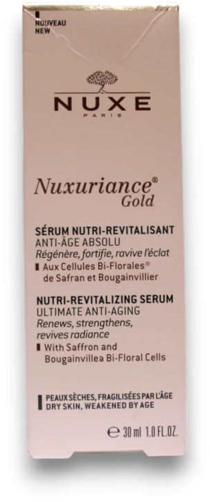 Nuxe Maitinamasis-gaivinamasis maksimaliai nuo senėjimo saugantis serumas „Nuxuriance® Gold Nutri-revitalizing serum ultimate anti-aging“, 30 ml