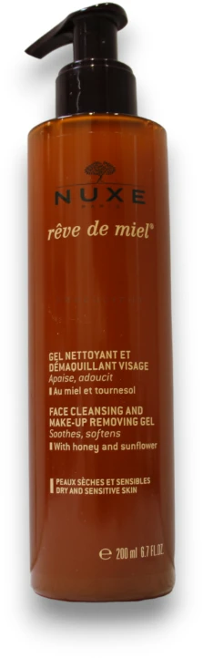 Nuxe Makiažą valanti veido želė „Rêve de Miel® Face cleansing and make-up removing gel“, 200 ml