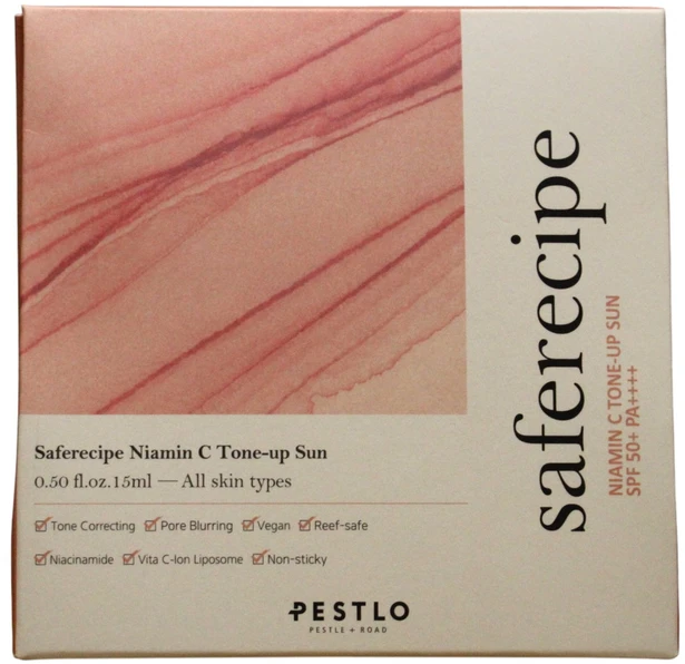 Pestelo Saferecipe Niamin C Tone Up Sun Kreminis Vegan Tone-up Tonikas Kreminis Face, 50 ml