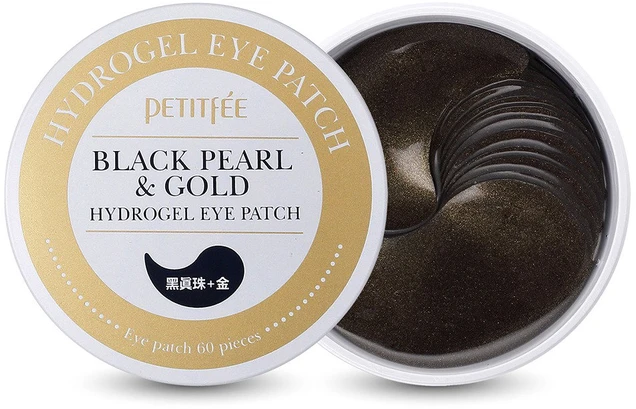 PETITFEE Black Pearl & Gold Hidrogelinės paakių pagalvėlės, 60 vnt.
