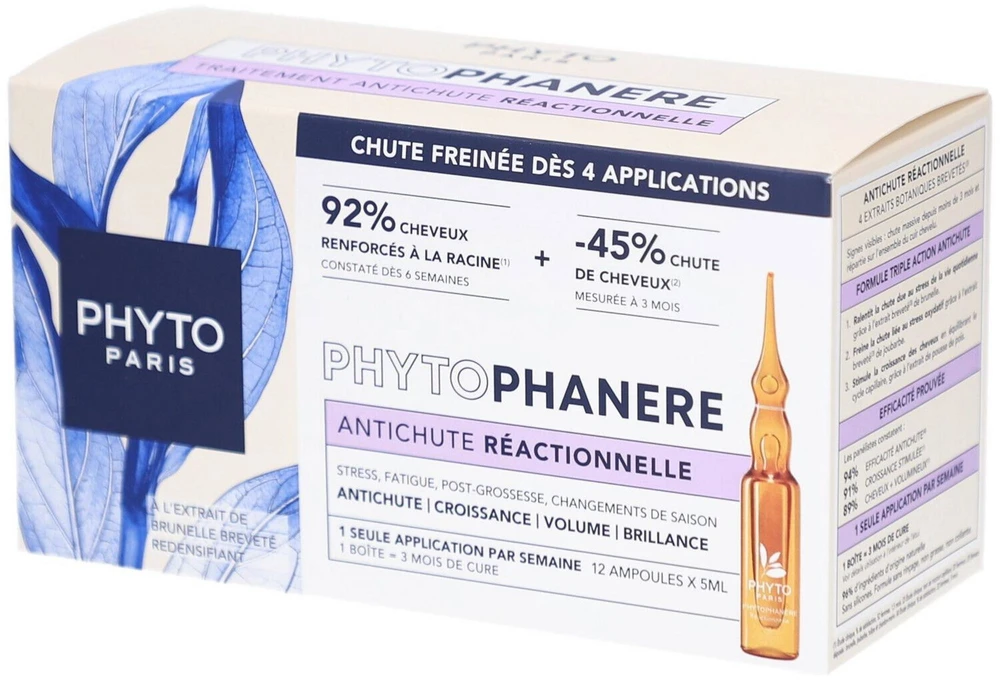 Phyto Phytophanère Leave In Scalp Treatment Serum Anti-Hair Loss & Hair Regrowth, 12 vnt., 5 ml
