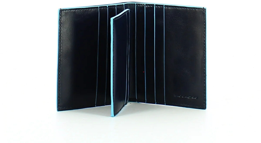 Piquadro, Mėlyna Square, odinis vizitinių kortelių dėklas, PP1518B2, Mėlyna Authentic, Unisex