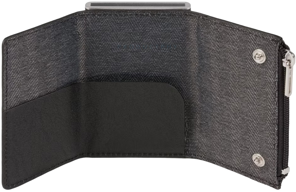 Piquadro, Piquadro, Odinis kortelių dėklas, Kvadratinė slankiojanti sistema, PP5585B3R, Juodas, Vyrams