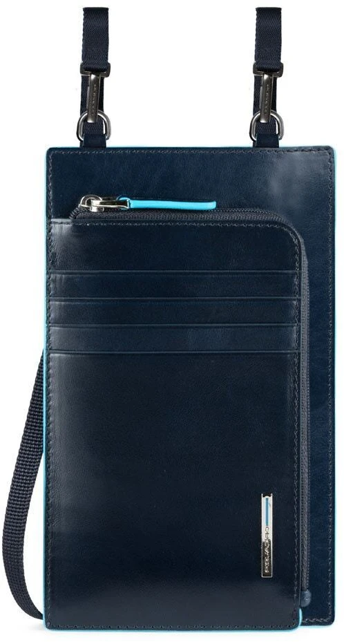 Piquadro, Tasche, Leather Crossbody Bag, Mėlyna, 11.5 x 19 x 2 cm, For Men