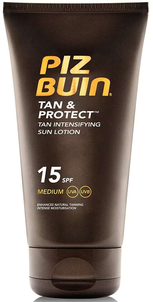Įdegį spartinantis apsaugos nuo saulės losjonas Piz Buin Tan And Protect, SPF 15, 150 ml