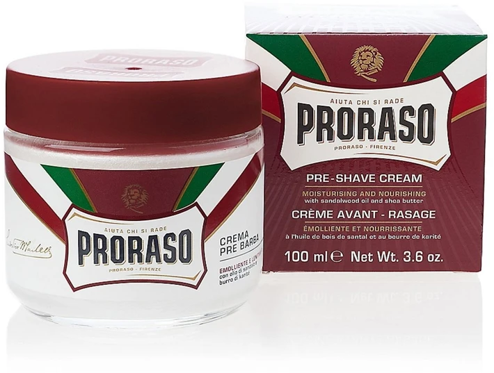 Proraso Red Line Pre-Shave Cream - Maitinantis kremas prieš skutimąsi, 100 ml