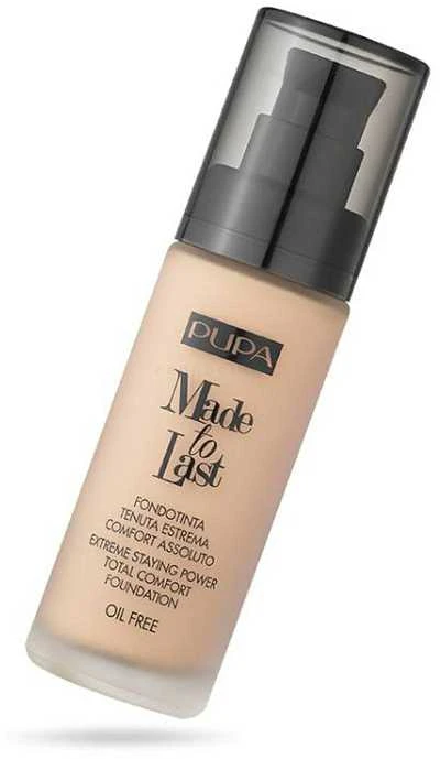 „Pupa Made To Last“ skystas makiažo pagrindas be parabenų, ilgai išliekantis makiažo pagrindas „020 Light“, 30 ml