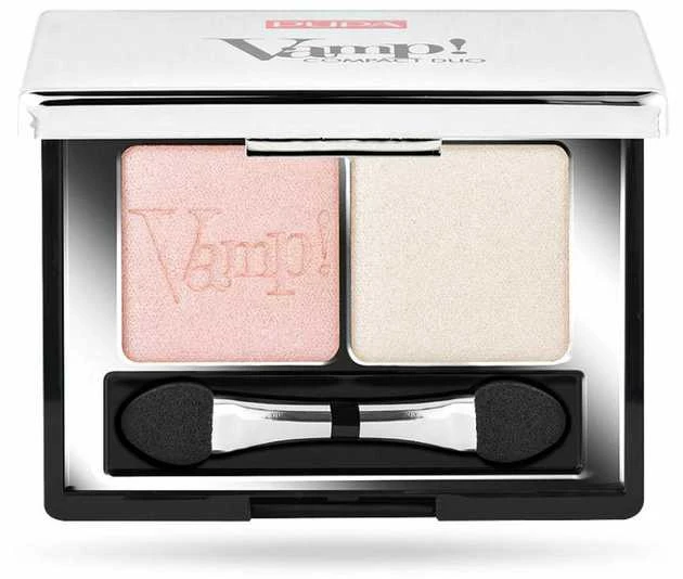 Pupa Milano Pupa Vamp! Compact Duo Eyeshadow akių šešėliai, atspalvis: 001 Rose Perlage, 2.2 g