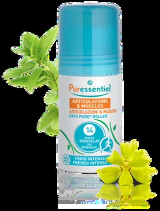 Puressentiel Cryo Pure Joints And Muscles Roll-On eterinių aliejų mišinys mažinantis traumos sukeliamą skausmą 75ml