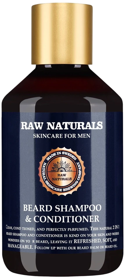 Raw Naturals Beard Šampūnas & Conditioner 100% vegan Beard Šampūnas Softness, 250 ml