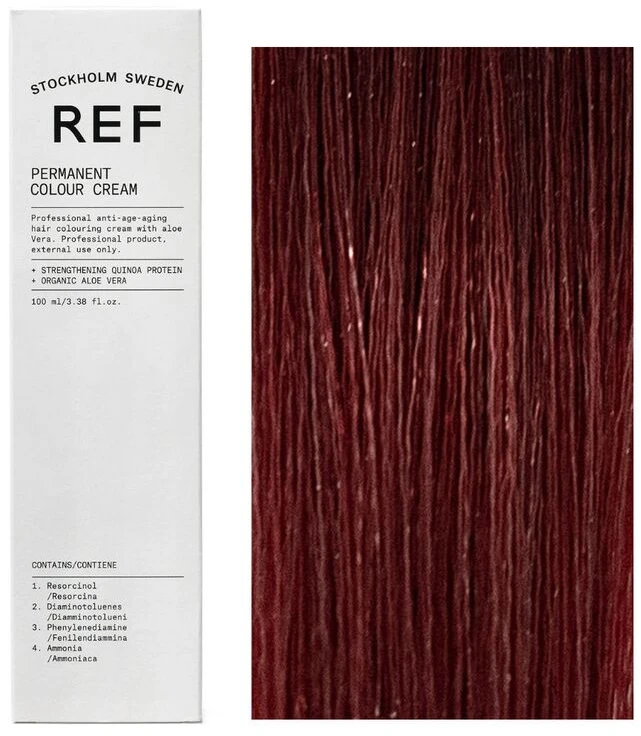 Ref Stockholm REF Permanent Colour Vegan Permanent Hair Dye 6.66 Intense Raudona Dark Skirtas šviesiems plaukams, 100 ml