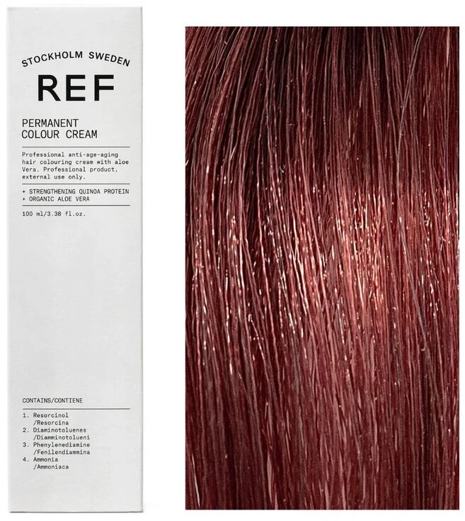 Ref Stockholm REF Permanent Colour Vegan Permanent Hair Dye 6.62 Brilliant Raudona Dark Skirtas šviesiems plaukams, 100 ml