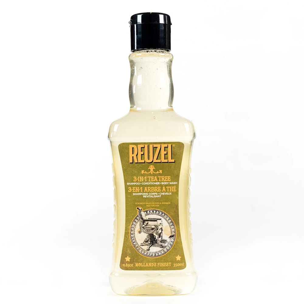 Reuzel, Reuzel, Tea Tree Oil, Hair Šampūnas, Conditioner & Dušo želė 3-In-1, Moisturizing, 350 ml