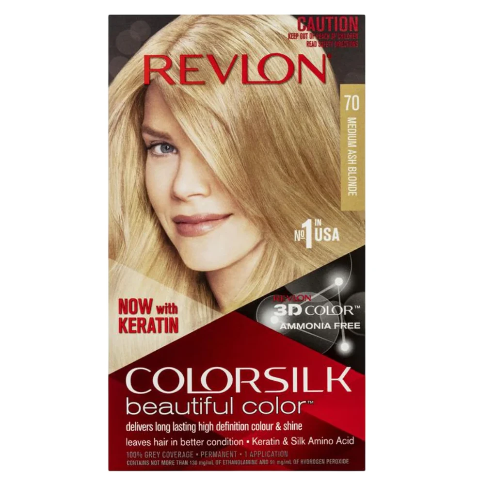 Revlon Colorsilk Ammonia Free 70 Medium Ash Skirtas šviesiems plaukams Plaukų dažai