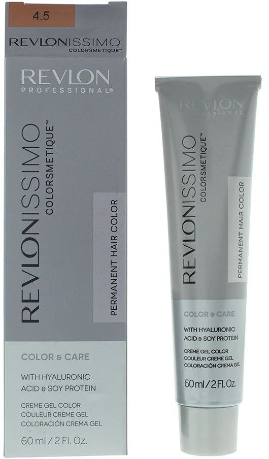 Revlon Colorsmetique hialurono rūgšties ilgalaikiai plaukų dažai 4.5 vidutinė raudonmedžio ruda spalva, 60 ml
