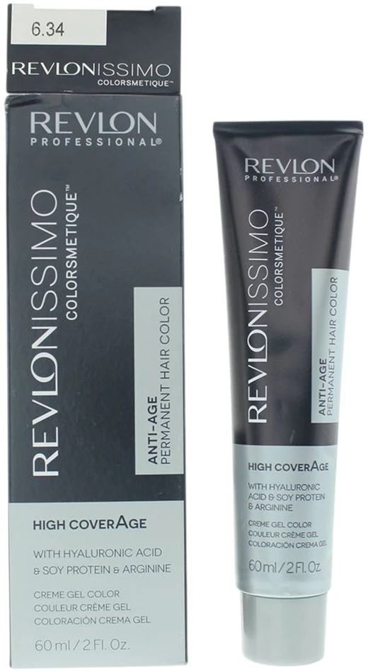 Revlon Revlonissimo Colorsmetique Permanent Hair Dye 6.34 Dark Hazel Skirtas šviesiems plaukams, 60 ml