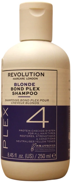 „Revolution Haircare Bond Plex 4“ plaukų šampūnas neutralizuoja gelinius atspalvius, 250 ml