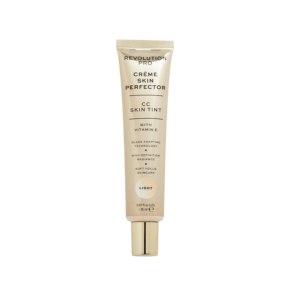 „Revolution Pro Perfect Skin Tint“ atspalvis su vitaminu E, natūralus spindesys, CC kreminis šviesus, 26 ml