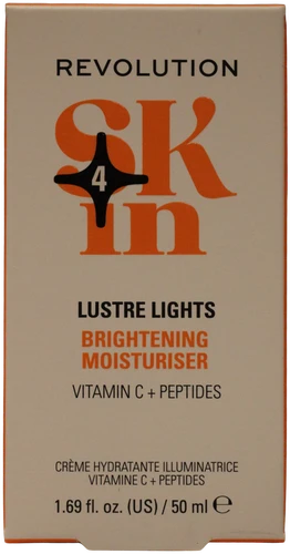 „Revolution Skincare Lustre Lights“ vitamino C ir peptidų skaistinamasis gelis veidui „Kreminis“, 50 ml