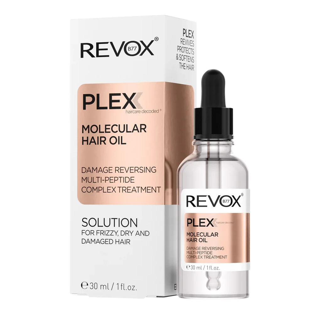 „Revox B77 Plex“ molekulinių peptidų plaukų aliejaus procedūra atkuriamiesiems plaukams, 30 ml