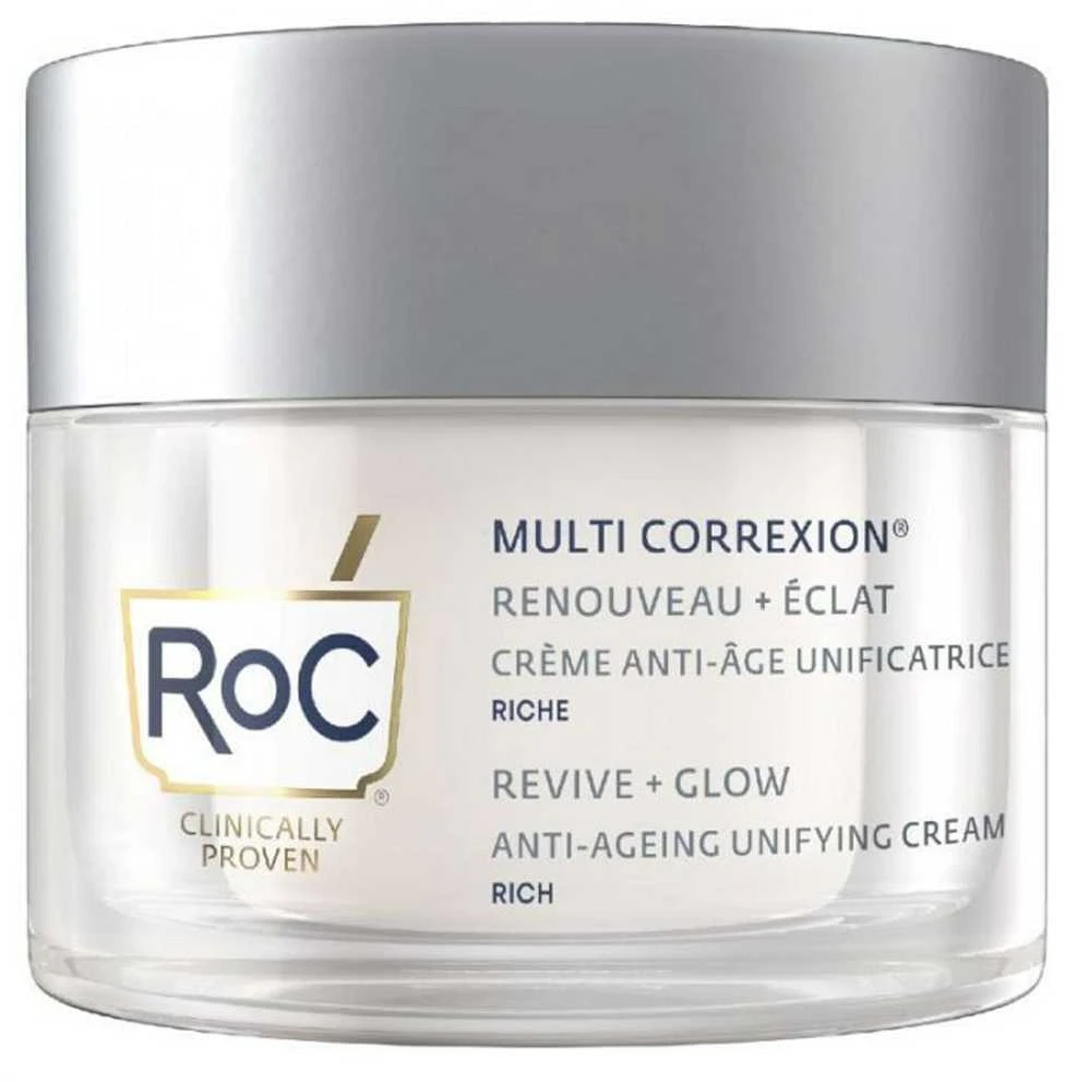 ROC Multi Correxion Anti-Ageing Unifying Cream Rich kremas nuo senėjimo sausai ir dehidratuotai odai, 50 ml