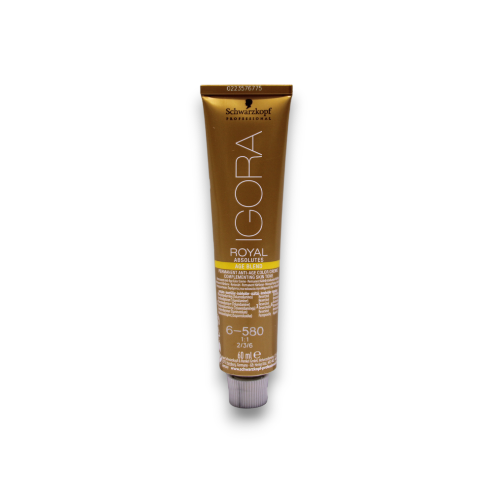 Schwarzkopf Professional Igora Royal Permanent Hair Dye plaukų dažai, atspalvis: 6-580 Golden Raudona Chestnut, 60 ml