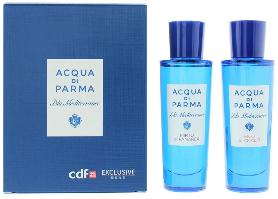 Set Acqua di Parma: Blu Mediterraneo - Fico di Amalfi Eau De Toilette Unisex, 30 ml + Mėlyna Mediterraneo - Mirto di Panarea Eau De Toilette Unisex, 30 ml