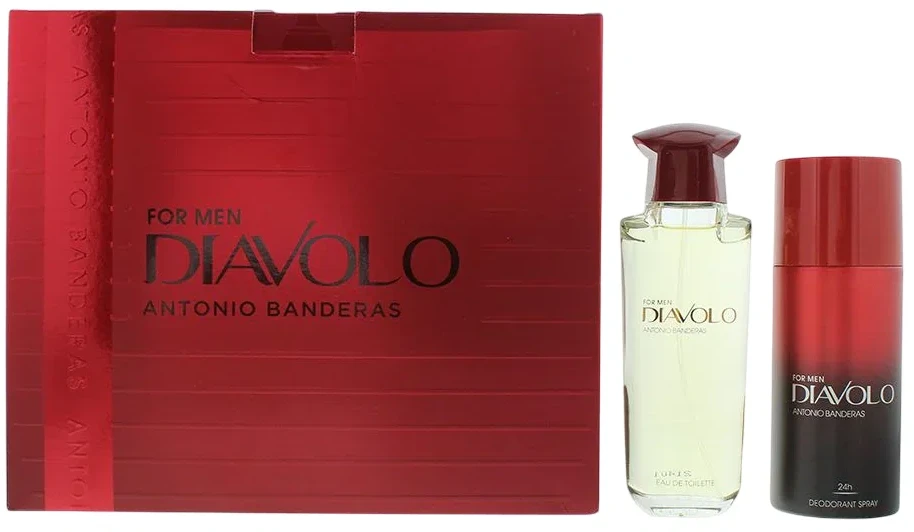 Set Antonio Banderas: Diavolo Eau De Toilette For Men, 100 ml + Diavolo 24h Protection Dezodorantas Purškiklis For Men, 150 ml